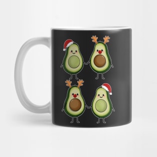 Christmas Avocados Cute avocado couple Pattern Mug